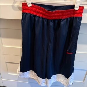 Nike Men's Navy Shorts with Red Highlights